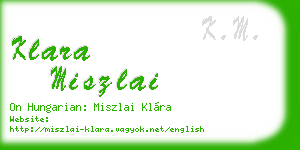 klara miszlai business card